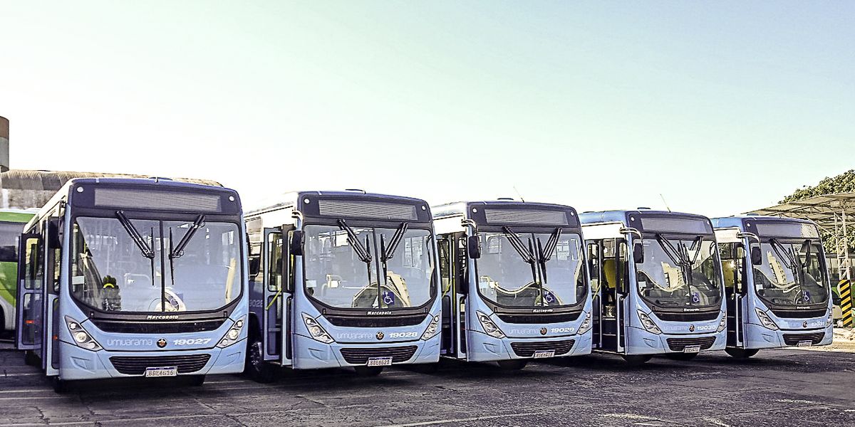 Frota de ônibus do transporte urbano de Umuarama
